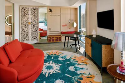 A junior suite at Hotel Indigo Dubai Donwtown cements a sense of location fused with a modern twist. Courtesy IHG Hotels & Resorts