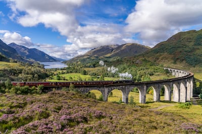 The famed Glenfinnan Railway Viaduct in Scotland, which featured in the Harry Potter films. Getty