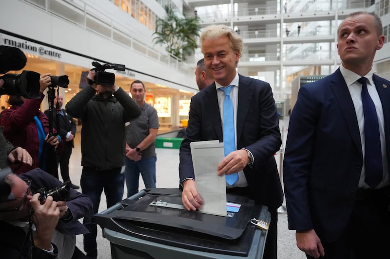 Geert Wilders, leader of the Party for Freedom, casts his vote in the Netherlands' general election in November in The Hague. Getty Images