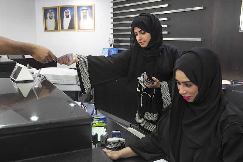 Women make up a major part of UAE nationals in banking. Mona Al Marzooqi / The National