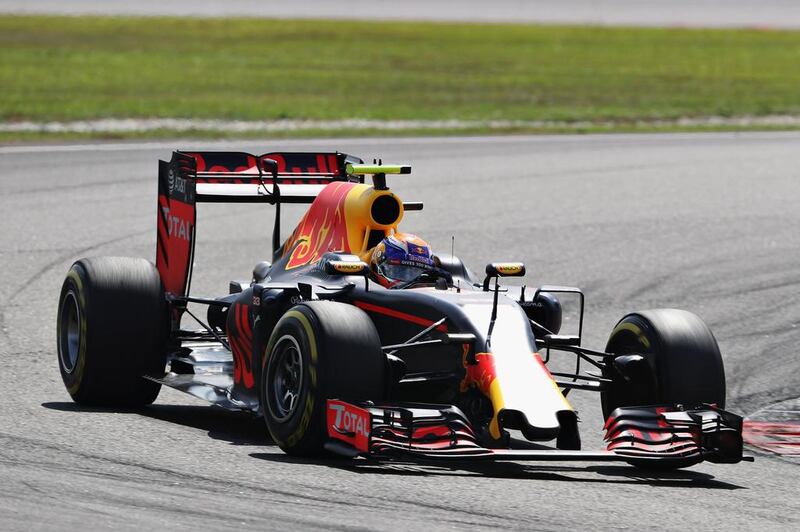 Red Bull Racing driver Max Verstappen on track during the Malaysia Formula One Grand Prix at Sepang Circuit. Mark Thompson / Getty Images