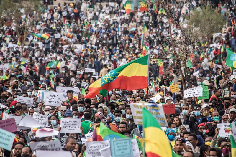 Thousands attended the rally in the Ethiopian capital.