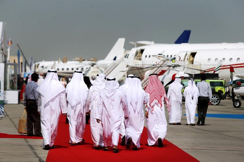 Visitors flocked to the Al Bateen Executive Aiport for the second day of the Abu Dhabi Air Expo on Wednesday, February 26, 2014. Delores Johnson / The National
