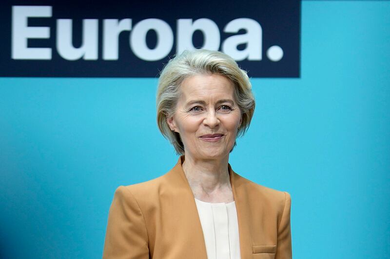Ursula von der Leyen confirmed her candidacy at a meeting of German conservatives in Berlin. AP