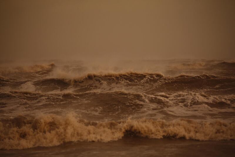 Waves move towards the shore ahead of Hurricane Laura in Sabine, Texas, US. Bloomberg