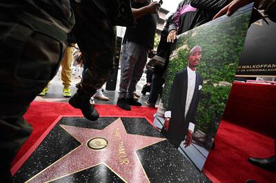 Shakur was awarded a star on the Hollywood Walk of Fame last month. AFP