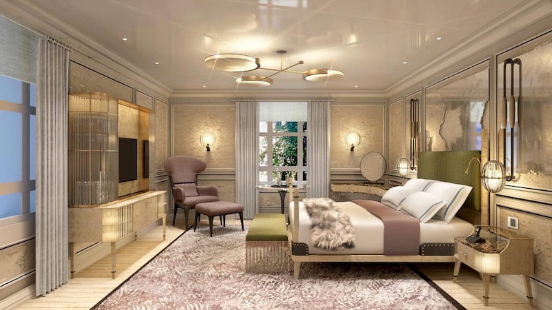 Inside the Deluxe Park Suite at Mandarin Oriental Hyde Park, London.  Courtesy Mandarin Oriental Hotel Group