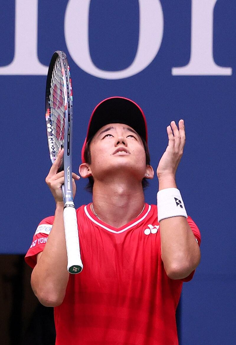 Yoshihito Nishioka of Japan after losing a point. AFP