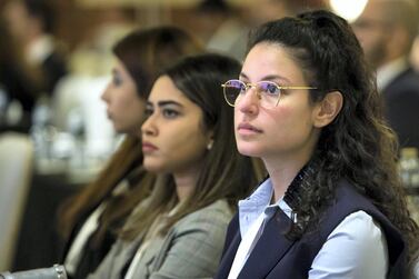 Attendees at the UAE's first Workers Incentives and End of Service Benefits Conference in Dubai last week. The event organised by financial advisory firm Mondial examined how the end of service benefit will evolve in the future. Leslie Pableo / The National 