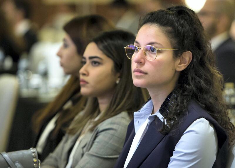 DUBAI, UNITED ARAB EMIRATES - Attendees at the 1st Workers Incentives and End of Service Benefits Conference 2019, Intercontinental Hotel, Dubai Festival City.  Leslie Pableo for The National for Alice Hines
