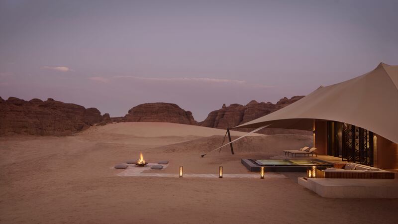 A total of 79 tents are spread across the resort, each inspired by the nomadic lifestyle of the Nabataeans, the traders who settled in the area around the 6th century BC.  