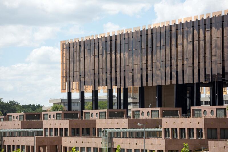 Luxembourg City, Luxembourg - July 21, 2015: Luxembourg City is the home to a number of European institutions such as the European Court of Justice.  The building complex houses a variety of services including courtrooms.