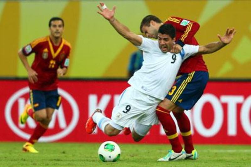 Luis Suarez, in action for Uruguay at the Confederations Cup, has felt victimised in the Premier League.