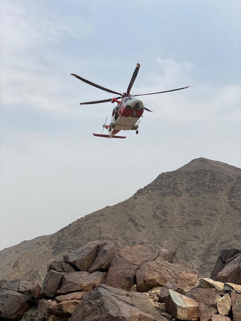 The National Search and Rescue Centre carried out the rescue with the air wing department of Ras Al Khaimah Police. The National Search and Rescue Centre
