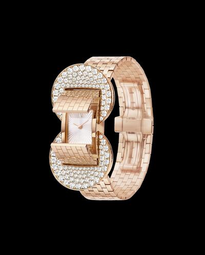 Ludo secret watch in rose gold, diamonds and mother of pearl by Van Cleef & Arpels. Photo: Van Cleef & Arpels