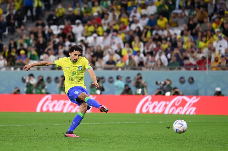 Marquinhos misses from the spot for Brazil to seal Croatia's win. Getty
