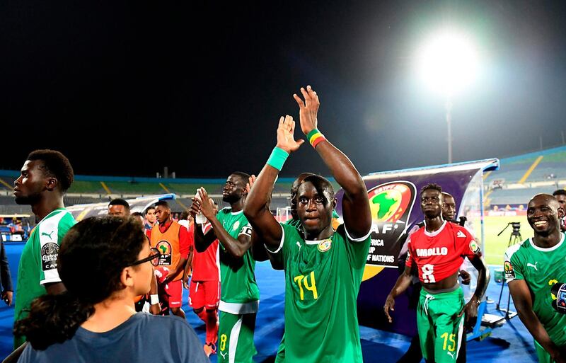Senegal midfielder Henri Saivet celebrates. AFP