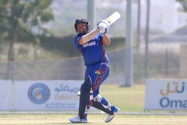 Richard Goodwin of the Philippines in action during the ICC World T20 Global Qualifier A match between Canada and the Philippines in Muscat, Oman on 18th February 2022.