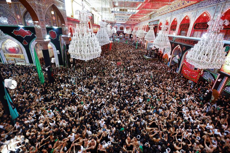 Muslim pilgrims take part in a mourning ceremony during the Shiite ritual of Arbaeen, in the city of Karbala, Iraq. Reuters