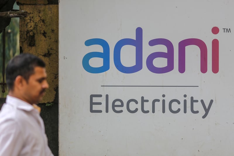Signage of Adani Electricity Mumbai. Billionaire Gautam Adani has benefited from the Indian government's heavy focus on infrastructure development in the past few years. Bloomberg