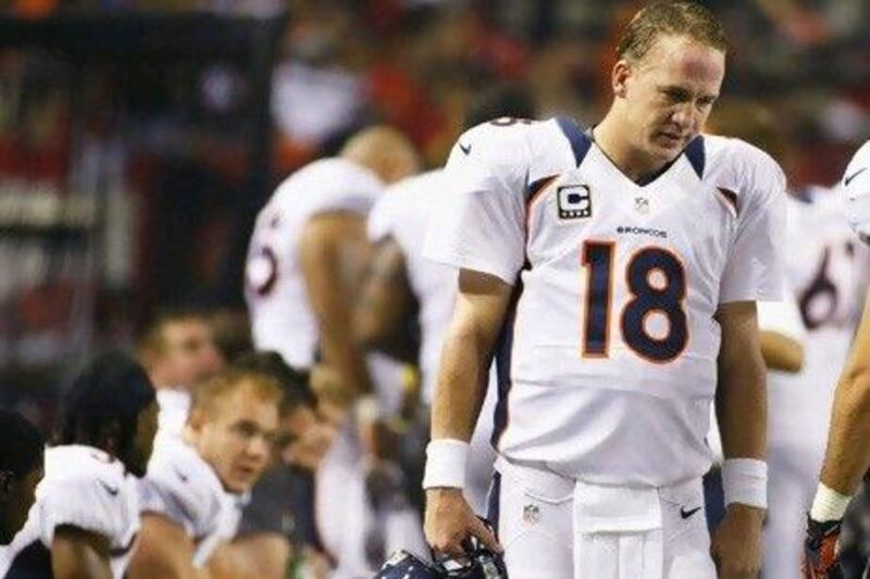 Peyton Manning, the Broncos quarterback, had a poor game against the Falcons and was close to being replaced. Tami Chappell / Reuters