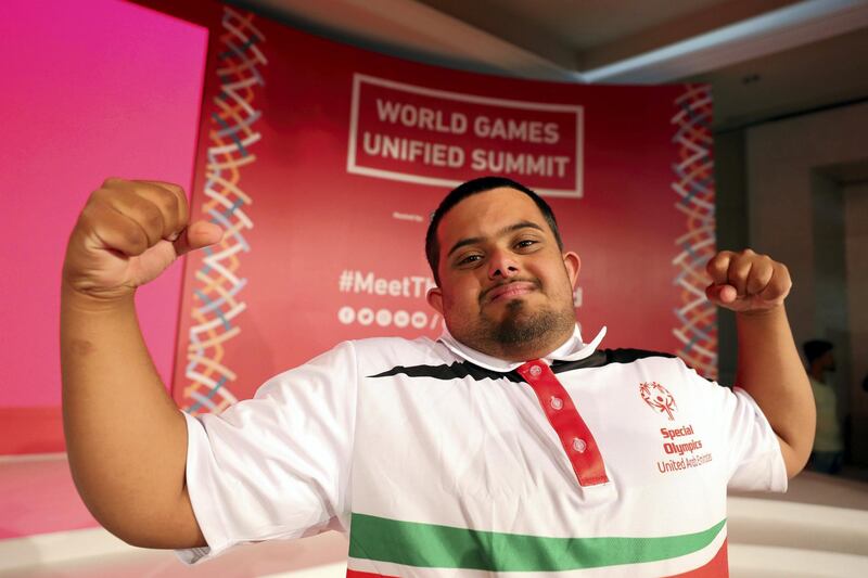 Abu Dhabi, United Arab Emirates - December 04, 2018: The UAE athletes. The Local Organizing Committee of Special Olympics World Games Abu Dhabi 2019 will be hosting its first major Media Summit ahead of the World Games due to take place from 14 - 21 March 2019. Tuesday the 4th of December 2018 at The Westin, Abu Dhabi. Chris Whiteoak / The National