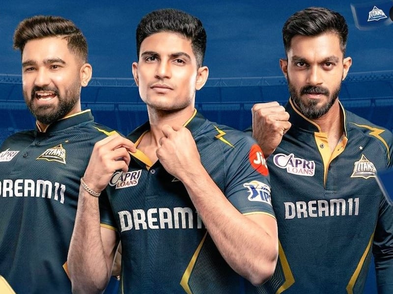 Gujarat Titans have kept the same design pattern for 2024 but have added gold accents to what is an already impressive kit. Photo: Gujarat Titans / X