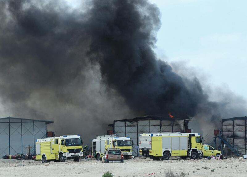 Abu Dhabi, U.A.E., January 17, 2018.   Fire at Al Reef area.
National