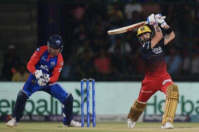 Virat Kohli thrilled the crowd with a half-century for RCB. AFP