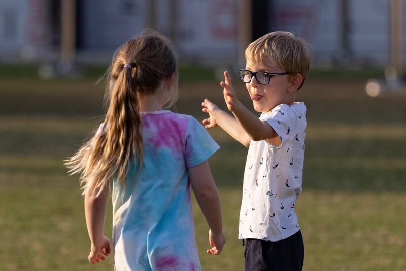Children playing at Jubilee Park on World Children’s Day.