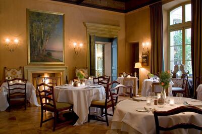 Main dining room at La Mirande. Courtesy La Mirande