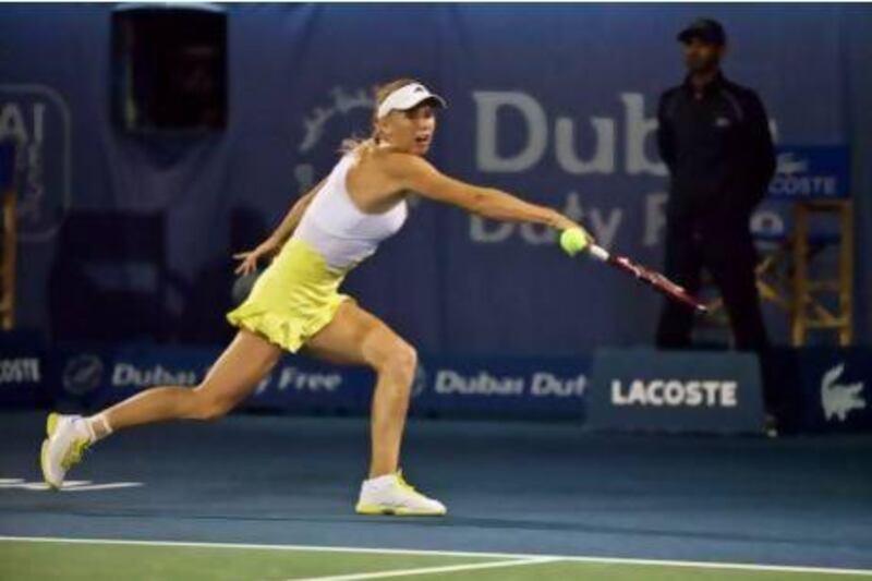 Caroline Wozniacki made light work of Lucie Safarova last night in Dubai. Antonie Robertson / The National