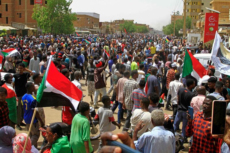 Sudanese protesters demonstrate against military rule in Omdurman, Khartoum's twin city. AFP