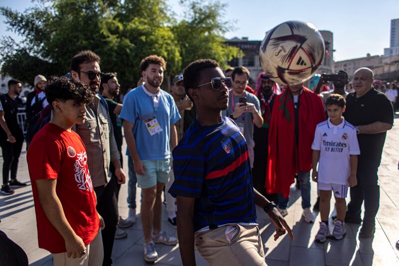 France supporters are warming up for the semi-final. EPA