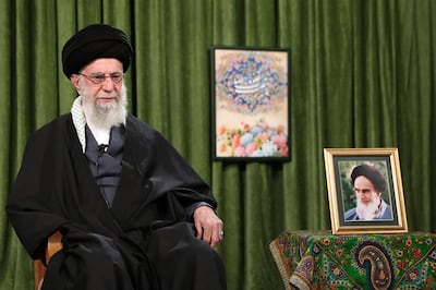 Iran's Supreme Leader Ayatollah Ali Khamenei gives the annual address to the nation for Nowruz on Monday. AFP
