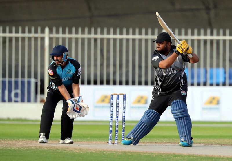 Sharjah, United Arab Emirates - Reporter: N/A. News. Kolkata's Jeet Bhowmick bats in the game between Kolkata Night Fighters and Delhi Challangers in the Divyang Premier League a cricket tournament for the physically challenge. Wednesday, April 14th, 2021. Sharjah. Chris Whiteoak / The National