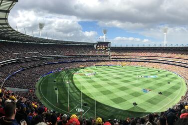 The Melbourne Cricket Ground has a capacity of about 100,000 spectators. Wikimediacommons