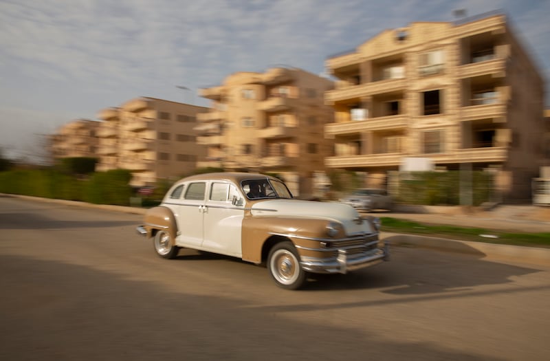 Mr Wahdan drives a 1948 Chrysler in Obour city, north-east of Cairo. Over 20 years, the businessman has collected more than 250 vintage, antique and classic cars.