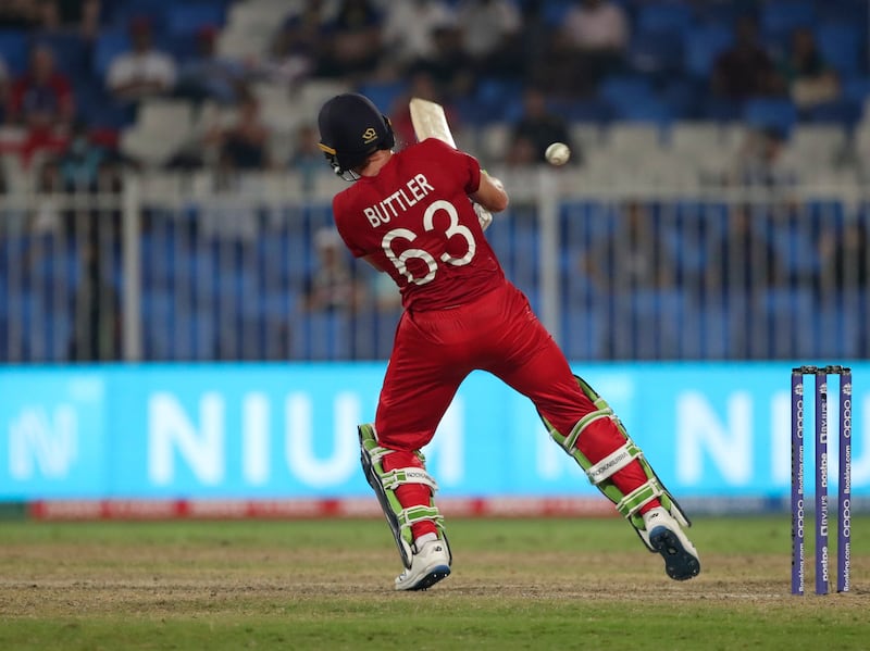 Jos Buttler hit six fours and six sixes during his 67-ball 101. AP