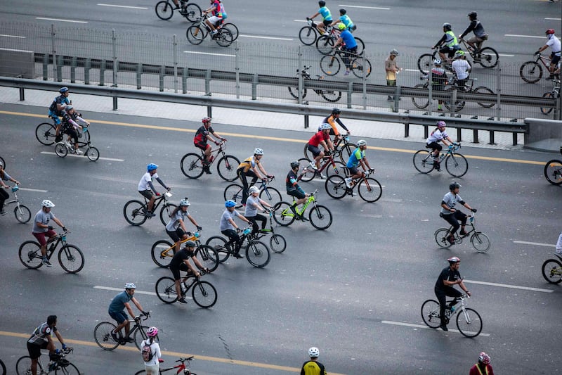 The Dubai Ride took place on both sides of Sheikh Zayed Road. 