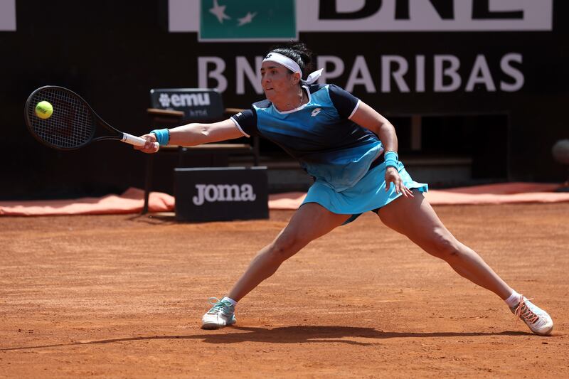Ons Jabeur during her defeat against Iga Swiatek in Rome. Getty