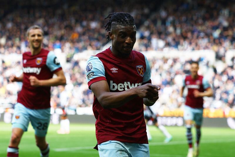 West Ham's Mohammed Kudus celebrates scoring their second goal. Action Images
