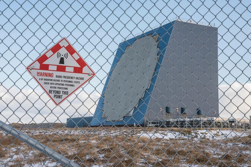 In this Nov. 27, 2017, photo released by the U.S. Northern Command Alaskan NORAD Region/Alaskan Command/11th Air Force shows the Cobra Dane radar, a single faced ground-based, L-band phased-array radar located at Eareckson Air Station, Shemya, Alaska. The U.S. military wants to install missile defense radar, similar to this one shown, in Hawaii to identify any ballistic missiles that are fired from North Korea or elsewhere, officials said Tuesday, June 26, 2018. (Chief Petty Officer Brandon Raile/U.S. Air Force via AP)