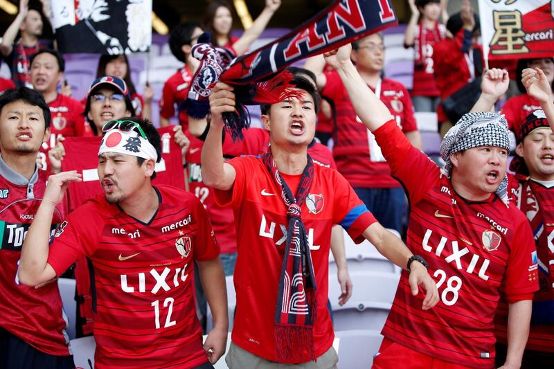 Japanese fans support their club Kashima Antlers. EPA