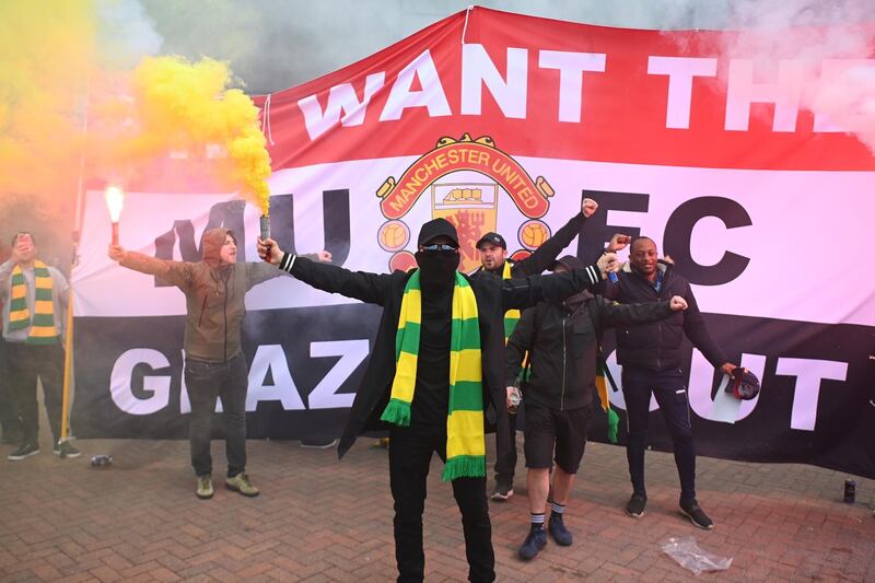 Fans took part in a massive protest at Old Trafford on Sunday. Getty