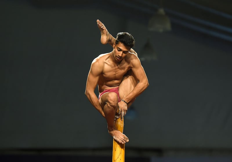 Mallakhamb is a gymnastics-like discipline that originated in western India in the 12th century and is often described as "yoga on a pole". AFP