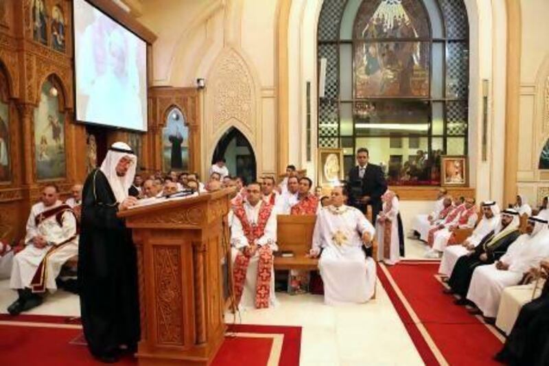 Coptic Christians gathered for a Christmas Eve service at St Antonious Coptic Orthodox Church in Abu Dhabi. Delores Johnson / The National