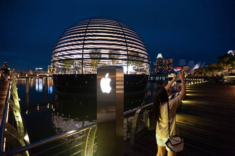 The Norman Foster and Partners designed flagship store at Marina Bay Sands in Singapore.