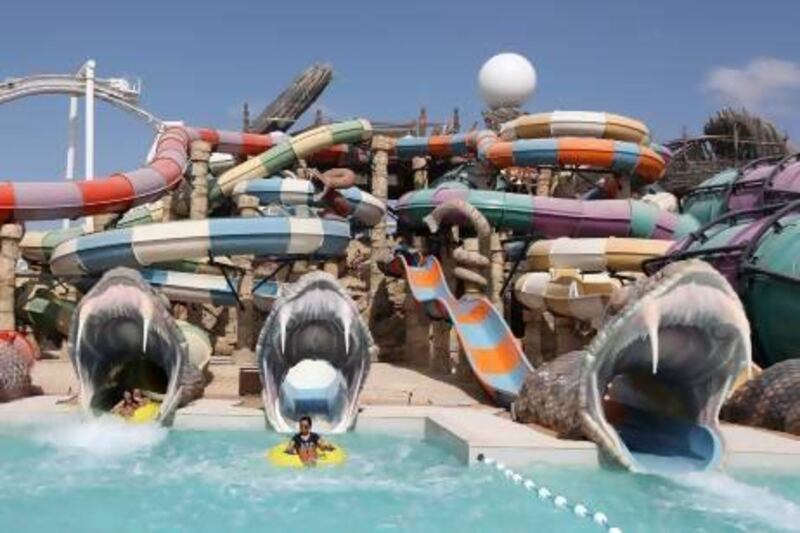Yas Waterworld and other Abu Dhabi destinations and hotels are expecting a bumper Eid with the peak season just around the corner. Pawan Singh / The National