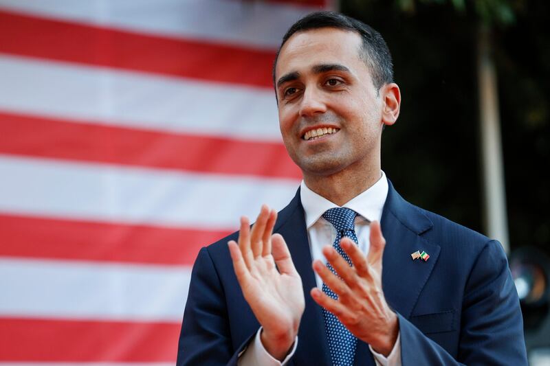 Luigi Di Maio celebrates US Independence Day last year at the American ambassador's residence in Italy. EPA